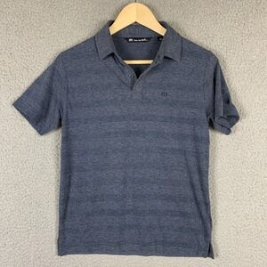 Travis Mathew Polo Shirt Women Medium Boxy Blue Golf Performance Suncadia Resort